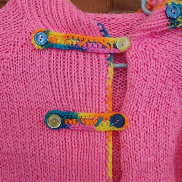 GIRLS HAND KNITTED SWEATER 3T-4T - Picture 3 of 4